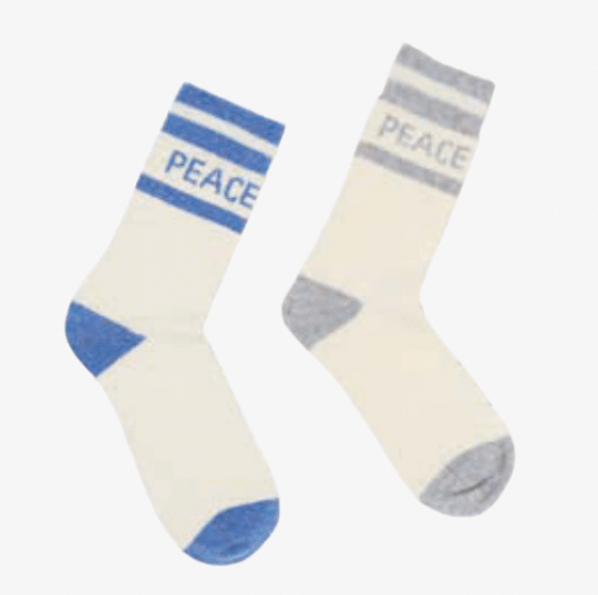 LANIUS - Socken mit Intarsie Peace GOTS