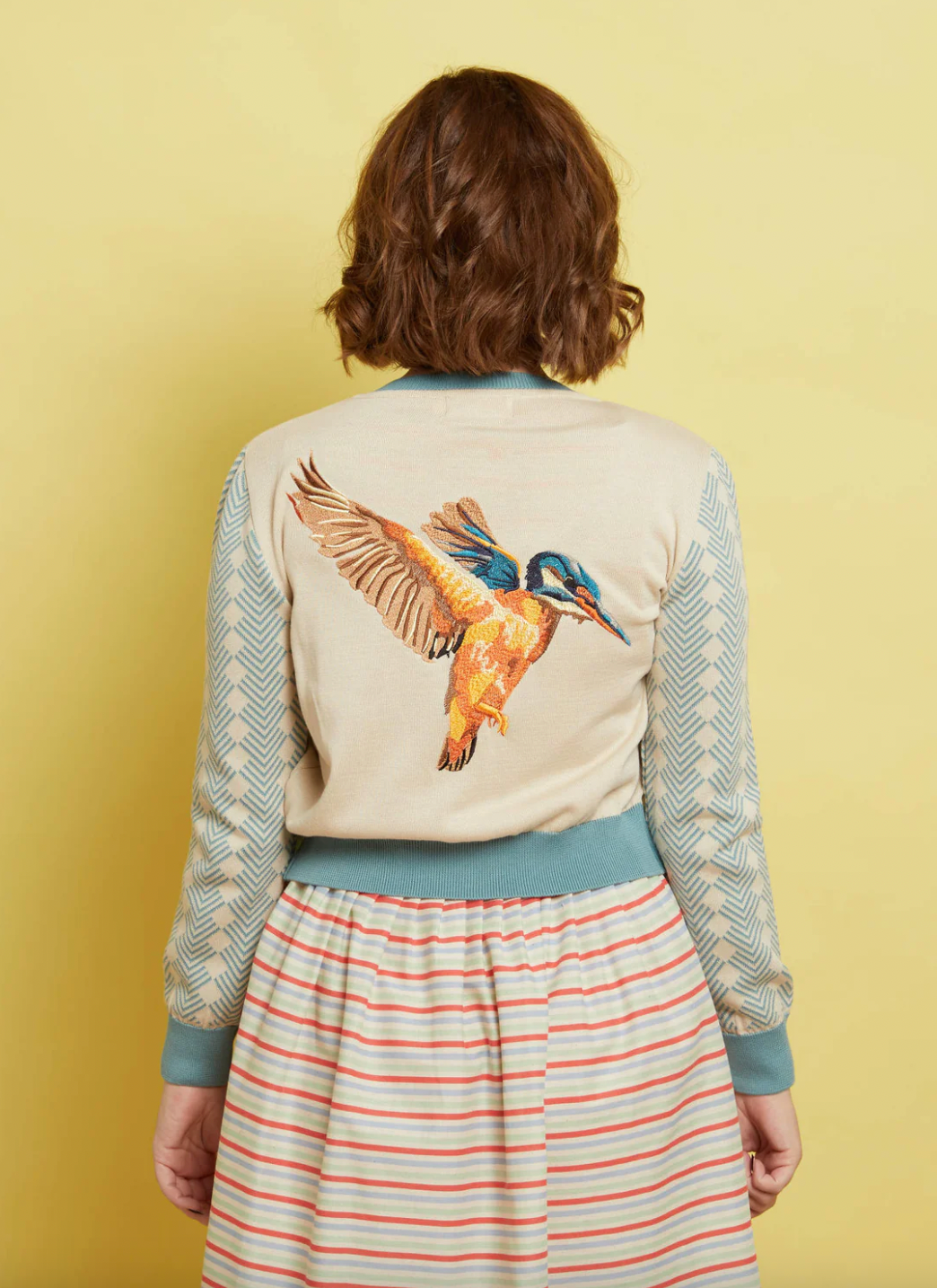PALAVA - Cardigan Vera Longsleeve Jacquard Embroidered Kingfisher