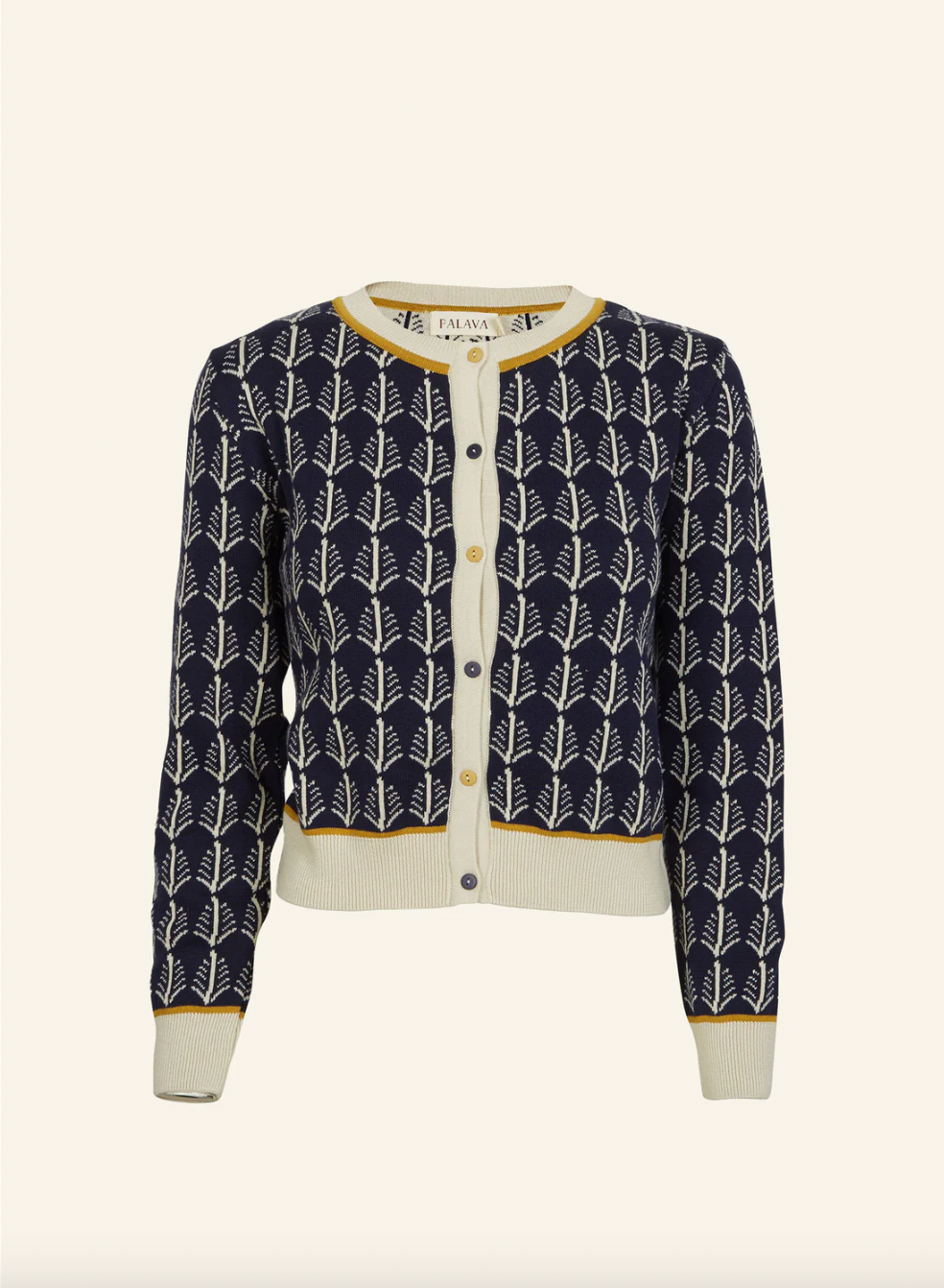 PALAVA - Cardigan Vera Longsleeve Jacquard Navy Feather