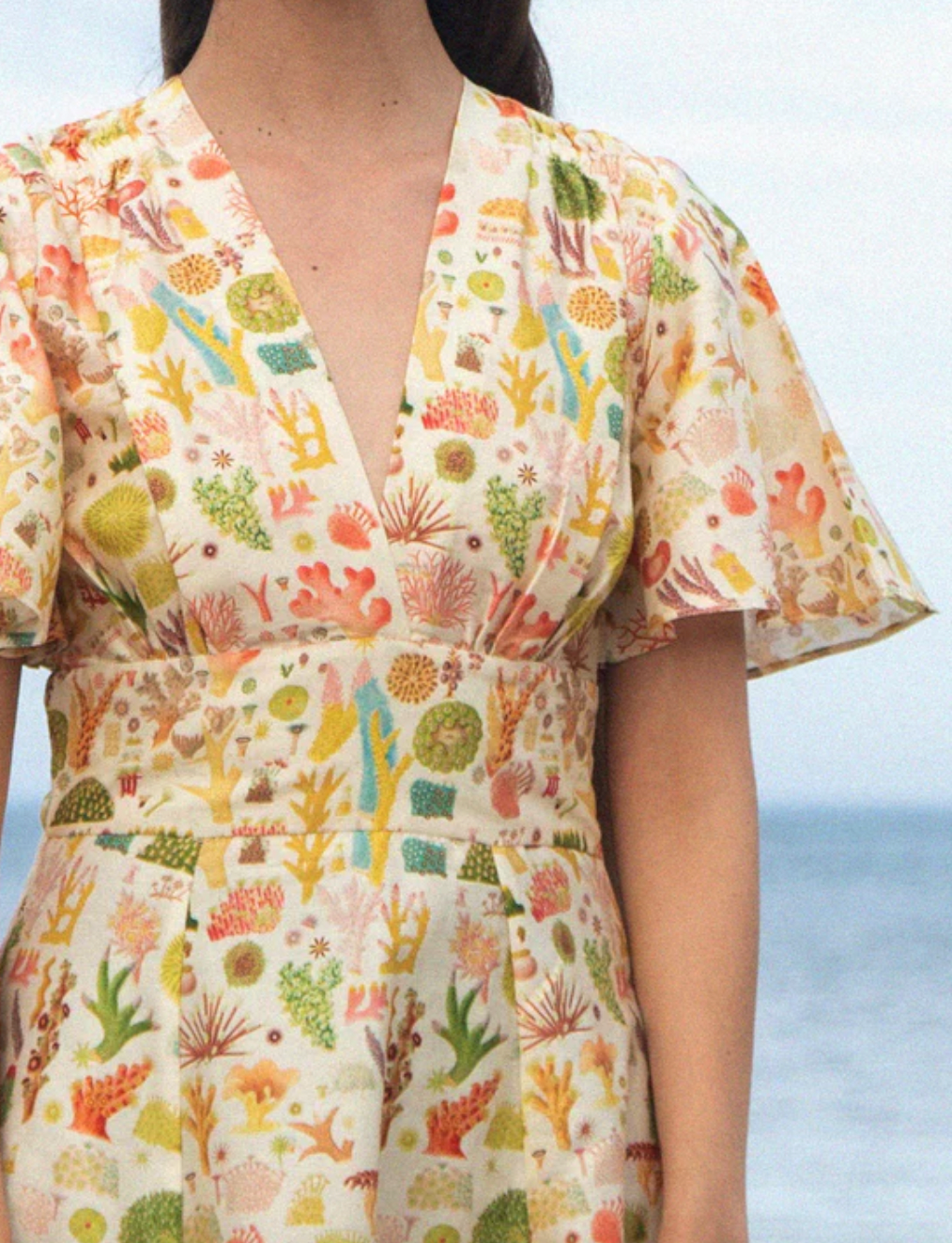 PALAVA - Kleid Rita Cream Coral Reef