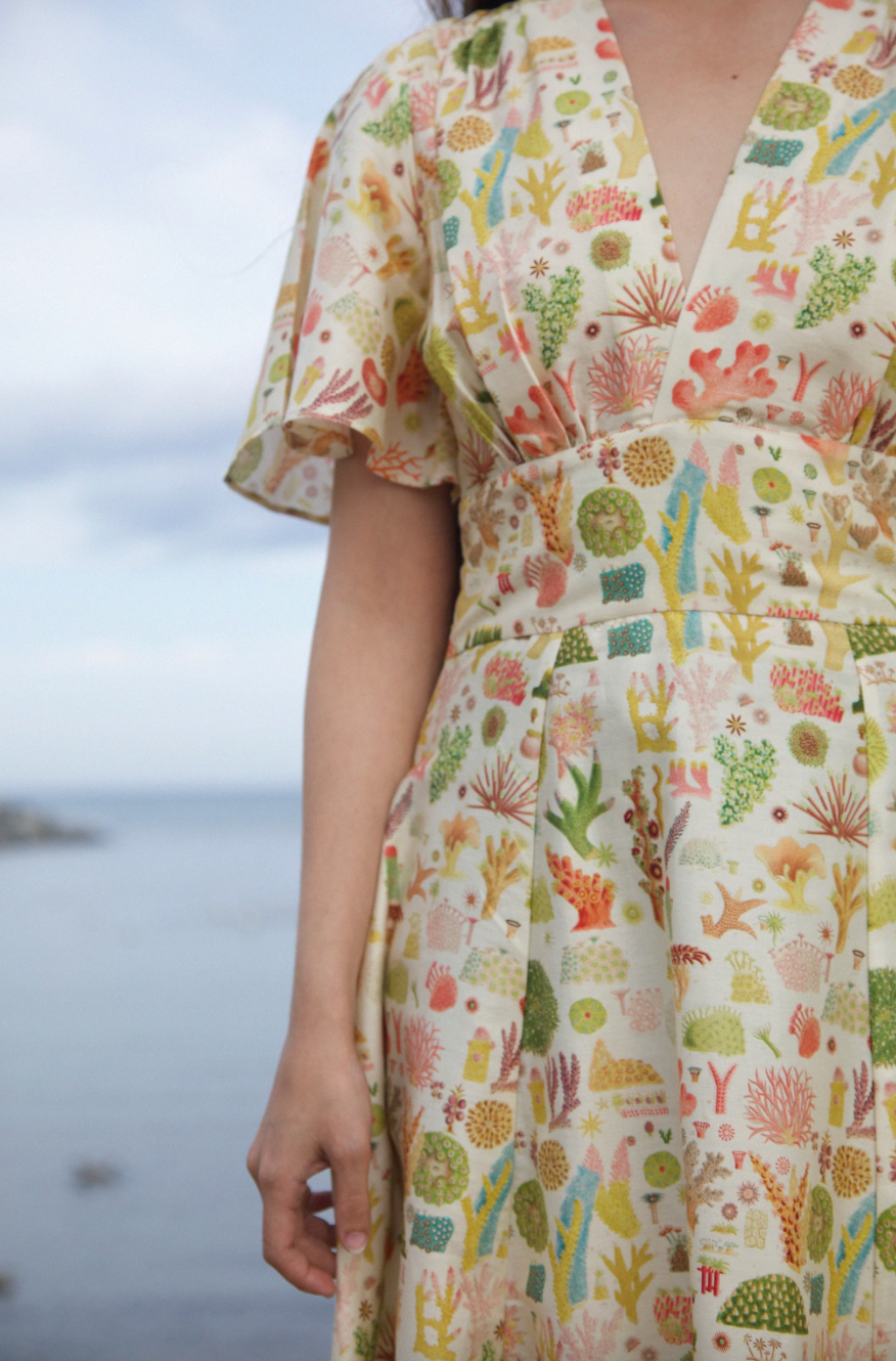 PALAVA - Kleid Rita Cream Coral Reef