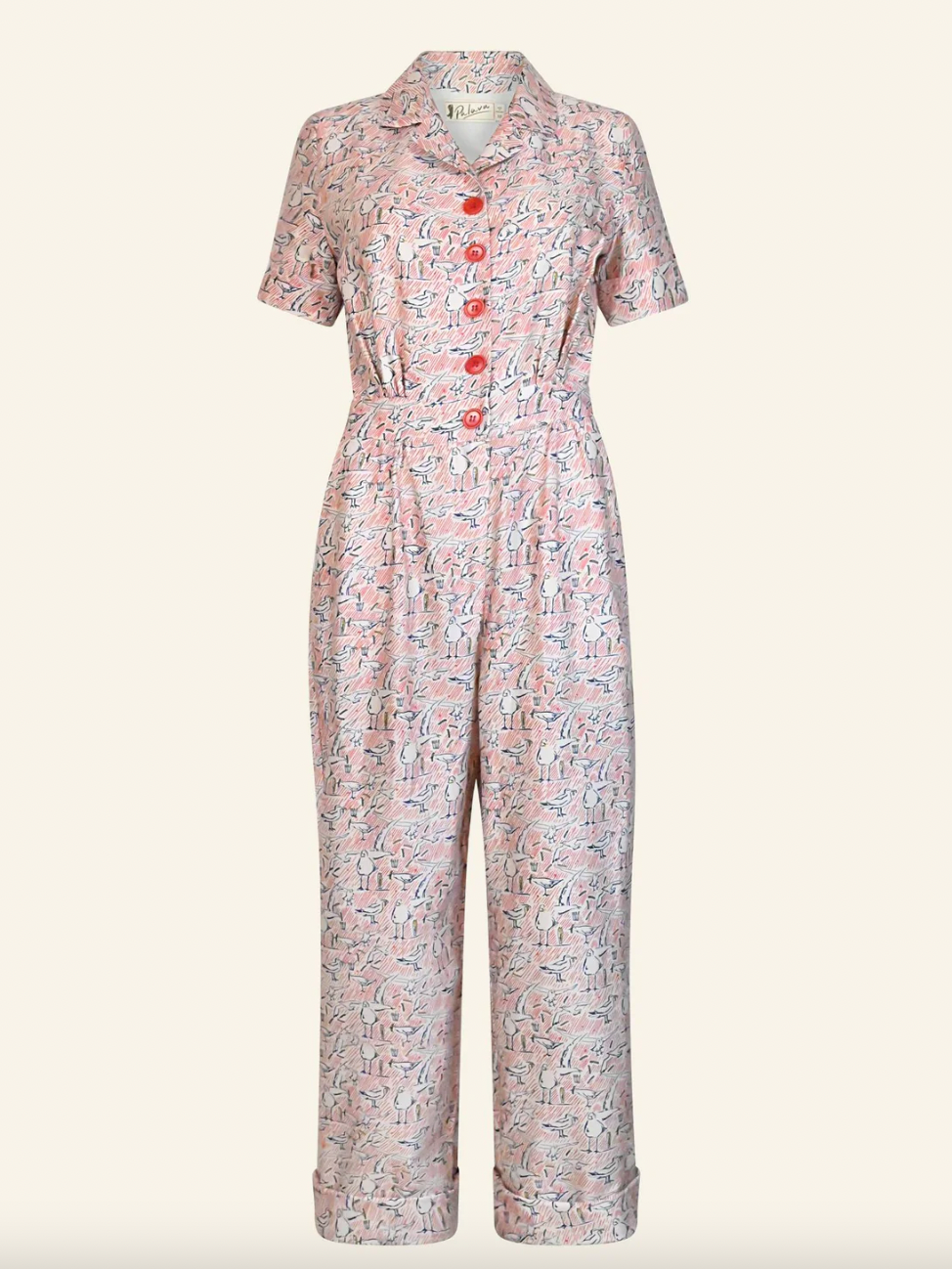 PALAVA - Francesca Jumpsuit Ivory Chips Away