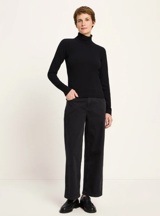 Lanius - Rollkragenshirt Rippoptik GOTS