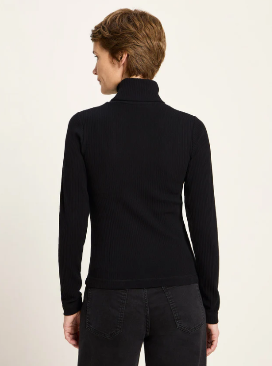 Lanius - Rollkragenshirt Rippoptik GOTS
