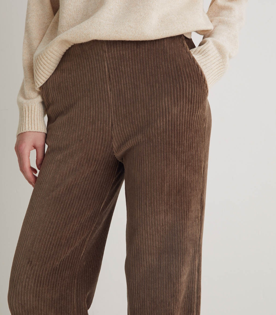 Yerse - Elastische Cordhose mit weitem Bein