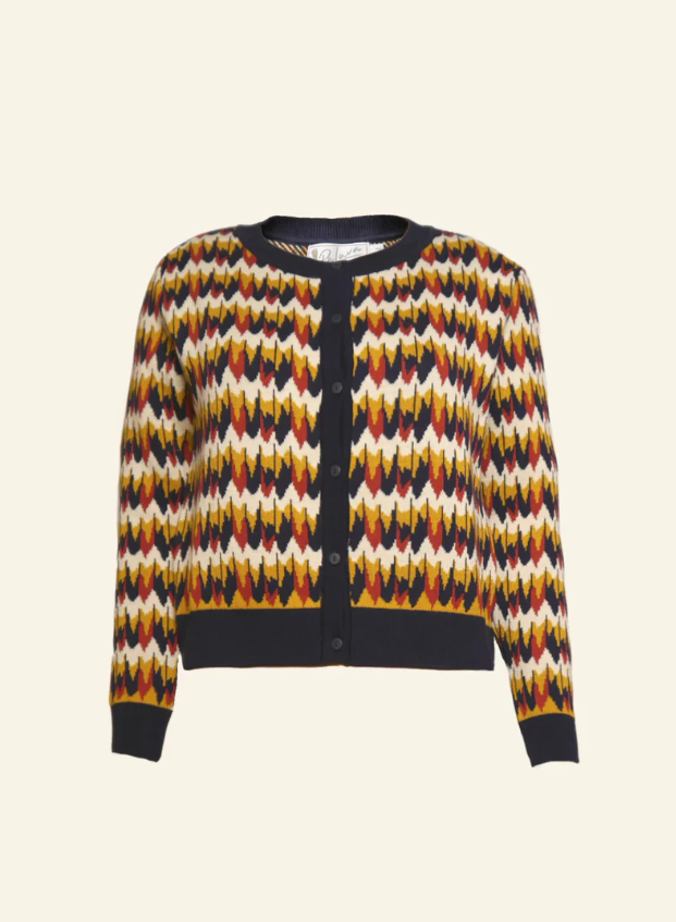 PALAVA - Cardigan Vera Navy Marbled Feathers