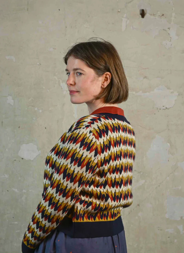 PALAVA - Cardigan Vera Navy Marbled Feathers