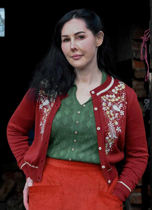 PALAVA - Cardigan Vera Burgundy Berries