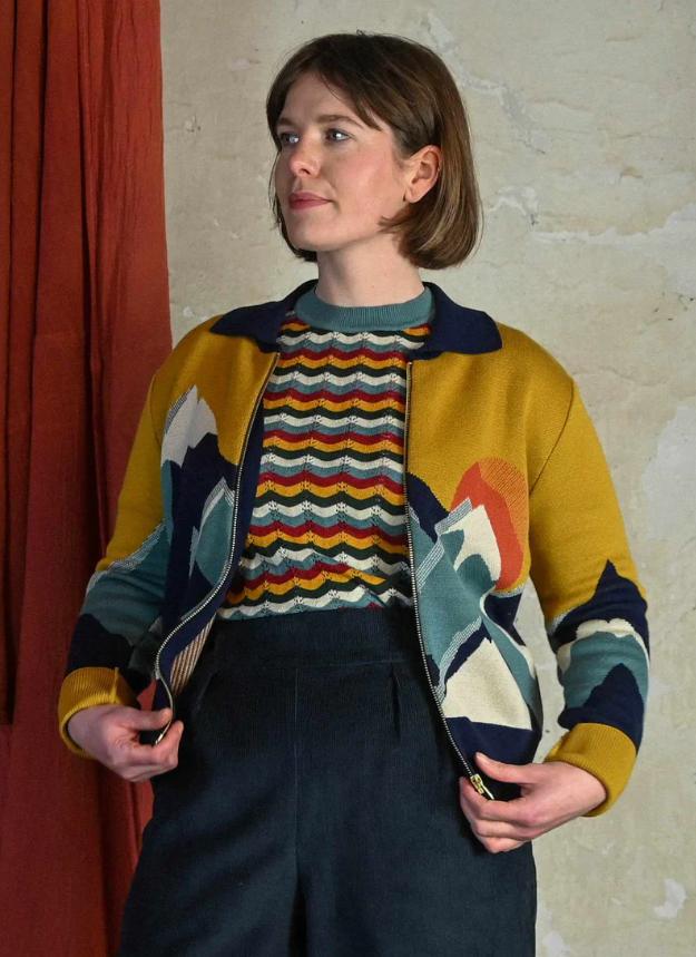 PALAVA - Cardigan Kate Mustard Peaks