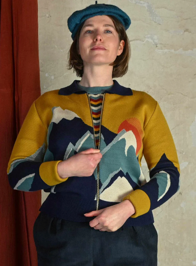 PALAVA - Cardigan Kate Mustard Peaks