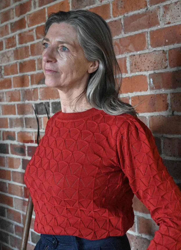 PALAVA - Clara Rust Pointelle Top