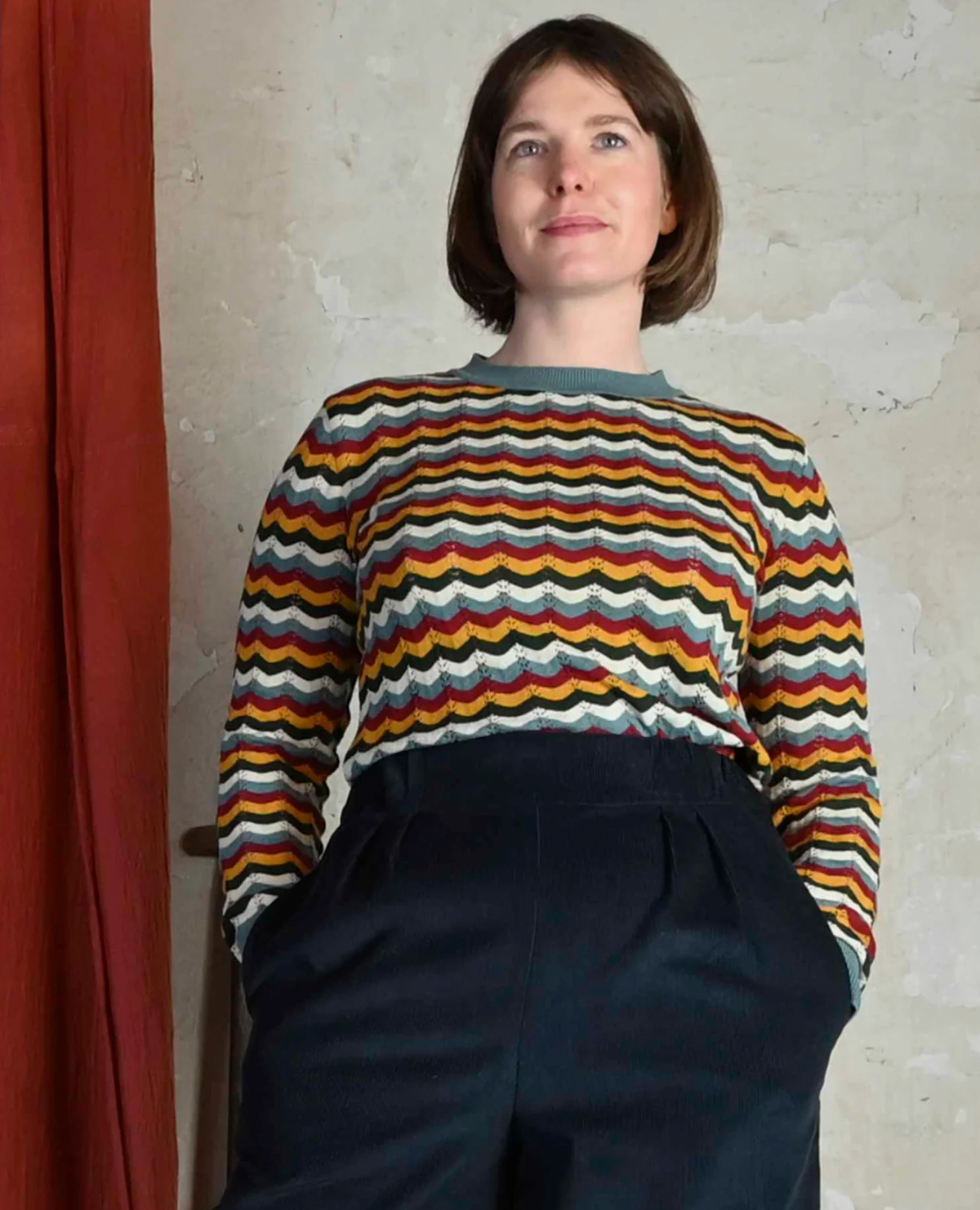 PALAVA - Clara Mineral Blue Scalloped Top