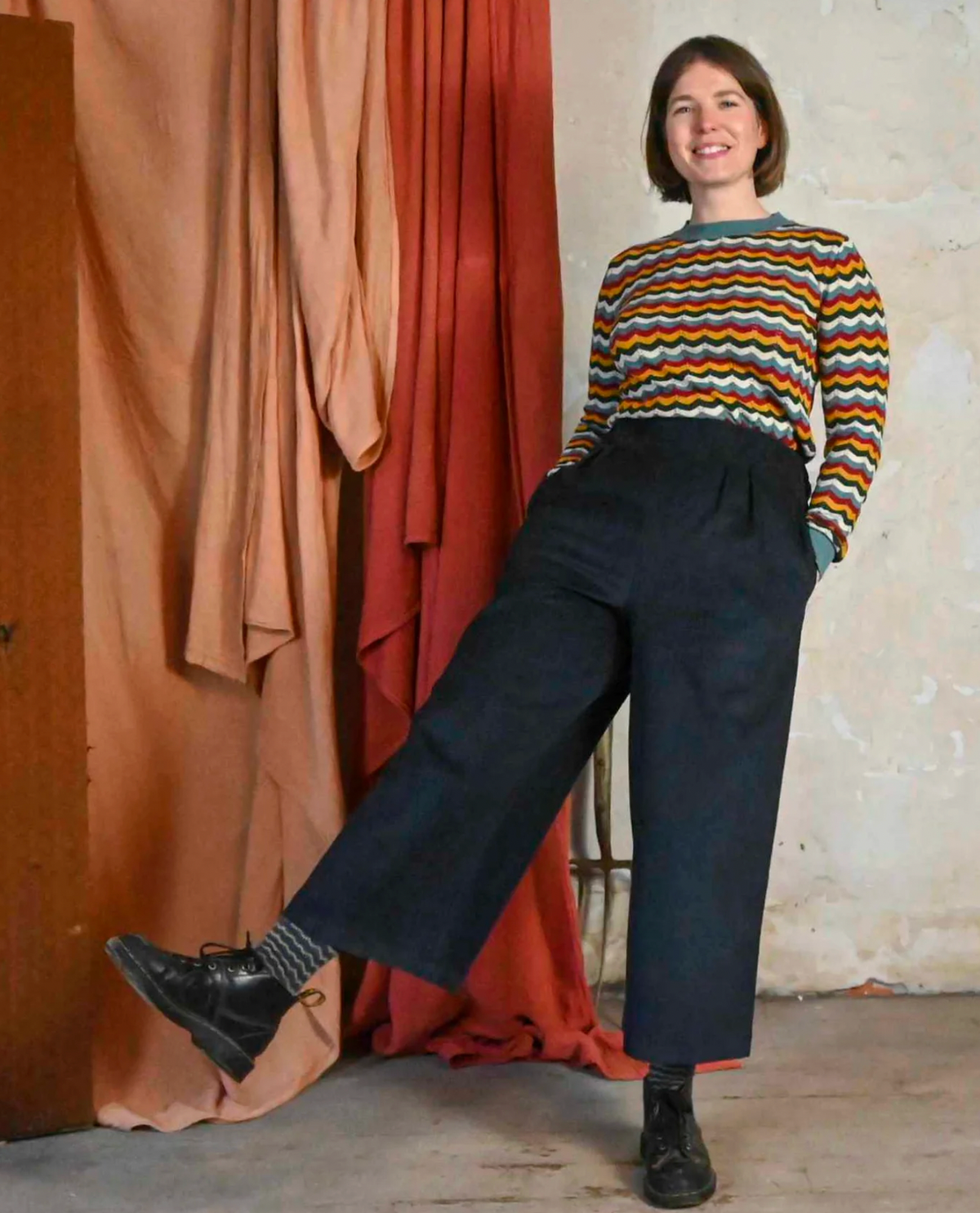 PALAVA - Clara Mineral Blue Scalloped Top