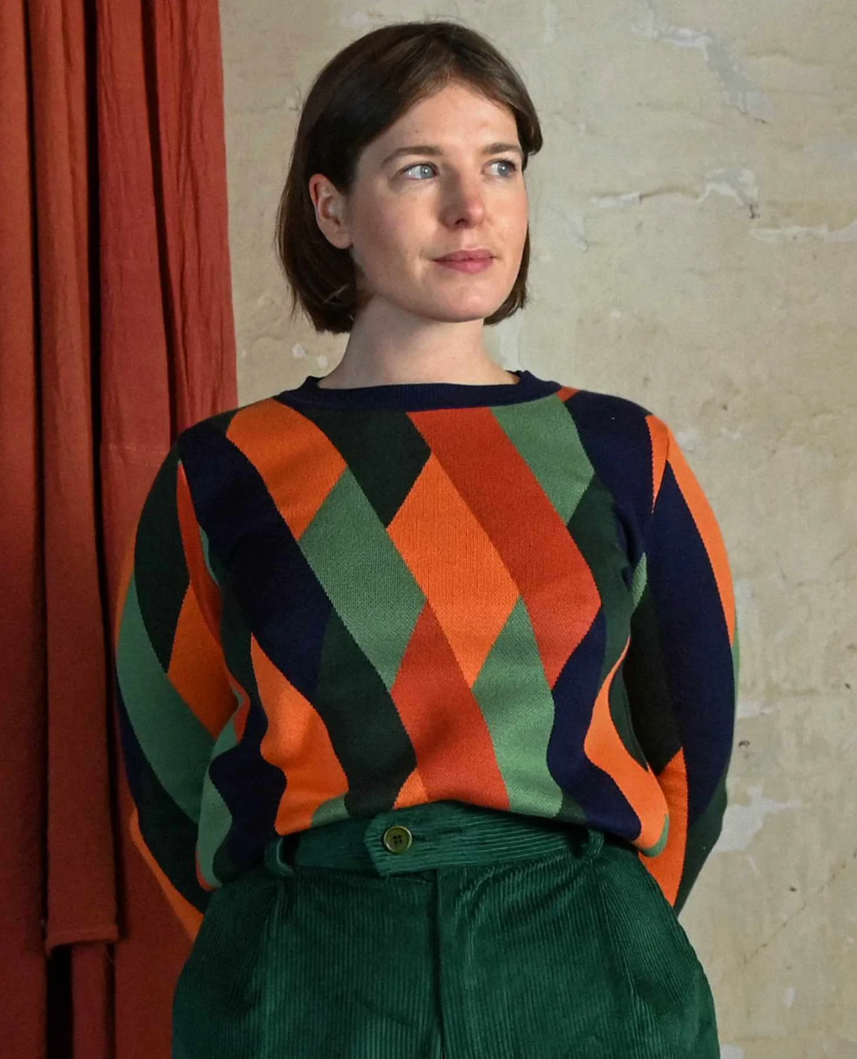 PALAVA - Strickpullover Fred Coral Kaleidoscope