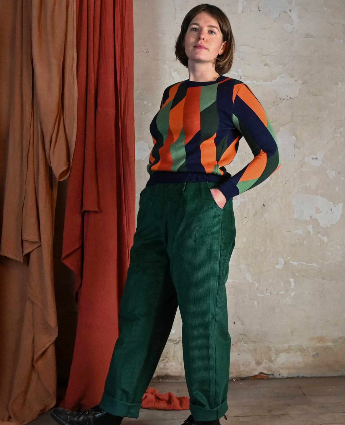 PALAVA - Strickpullover Fred Coral Kaleidoscope