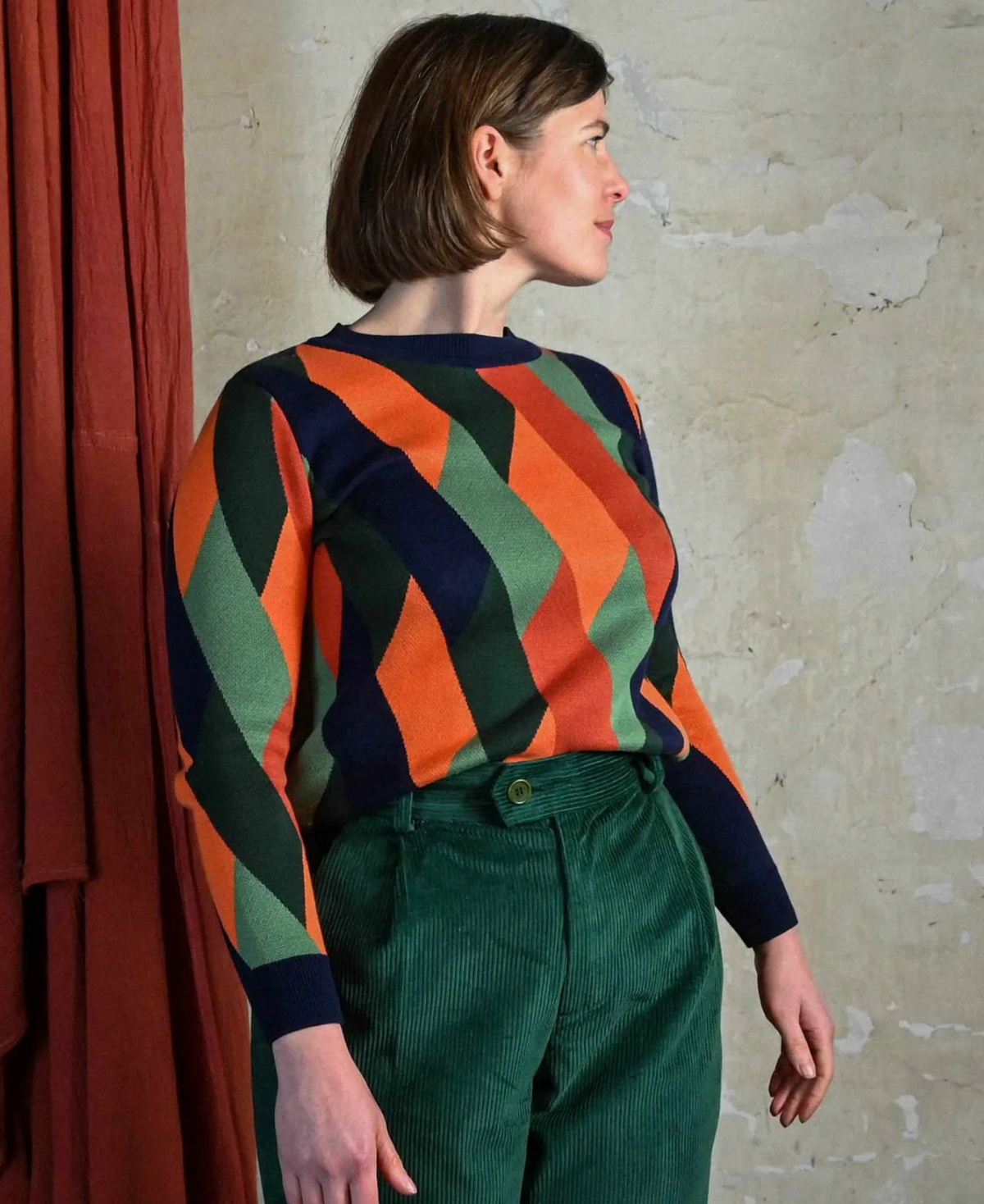 PALAVA - Strickpullover Fred Coral Kaleidoscope