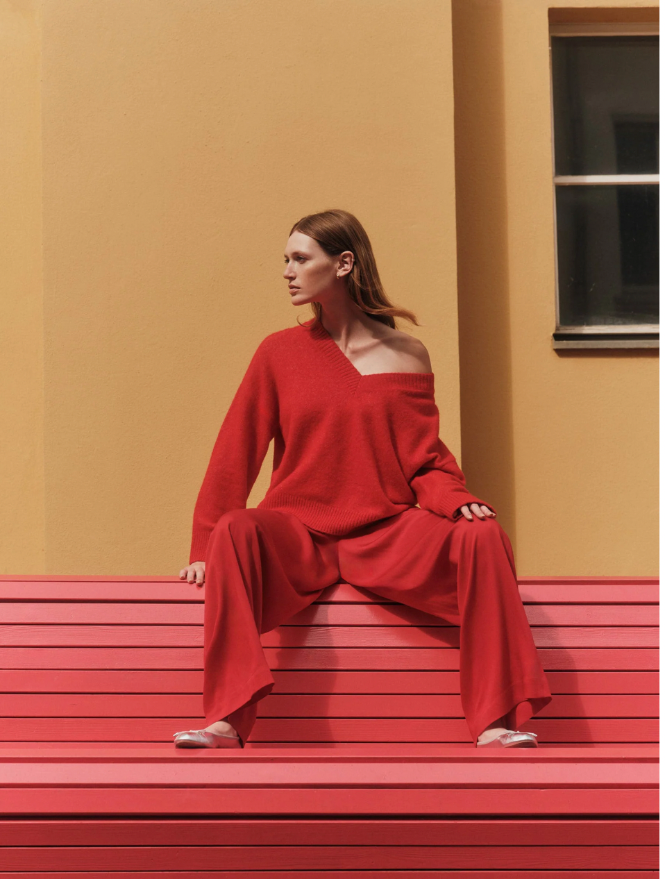 Lanius - Pullover mit V-Ausschnitt GOTS