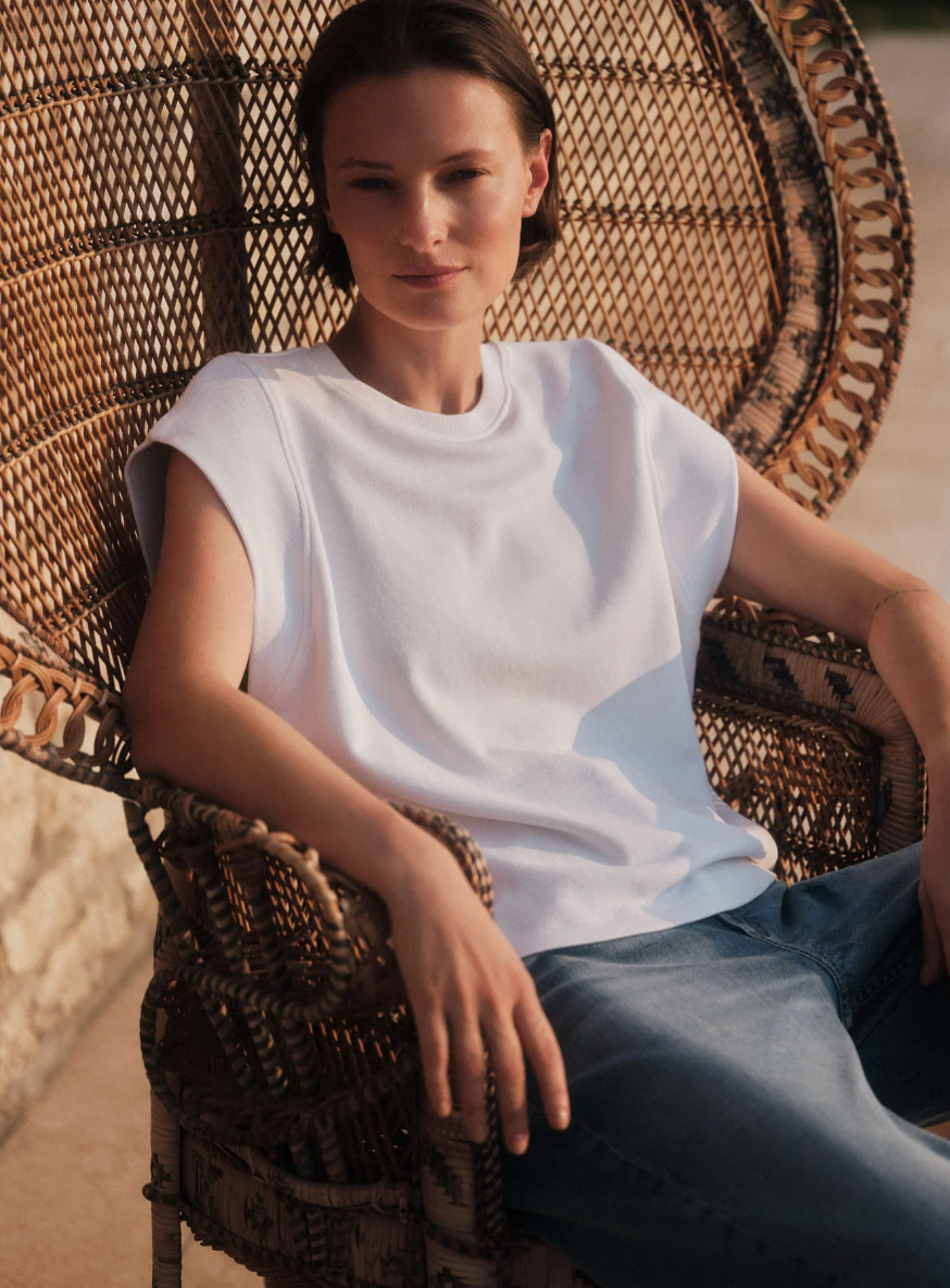 Lanius - Kurzarmsweatshirt GOTS