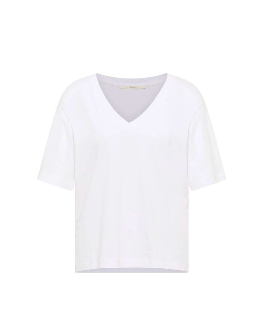 Lanius - Shirt mit V-Ausschnitt GOTS