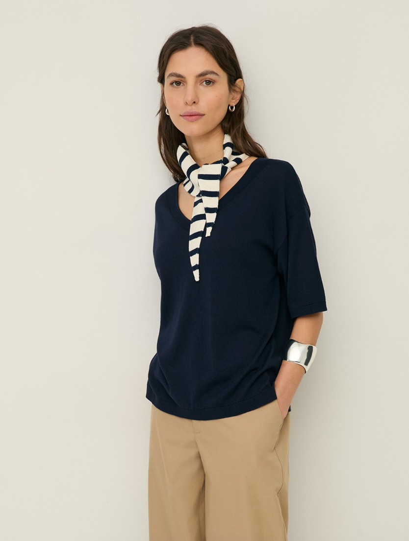 Yerse - Kurzärmliger Pullover mit V-Ausschnitt