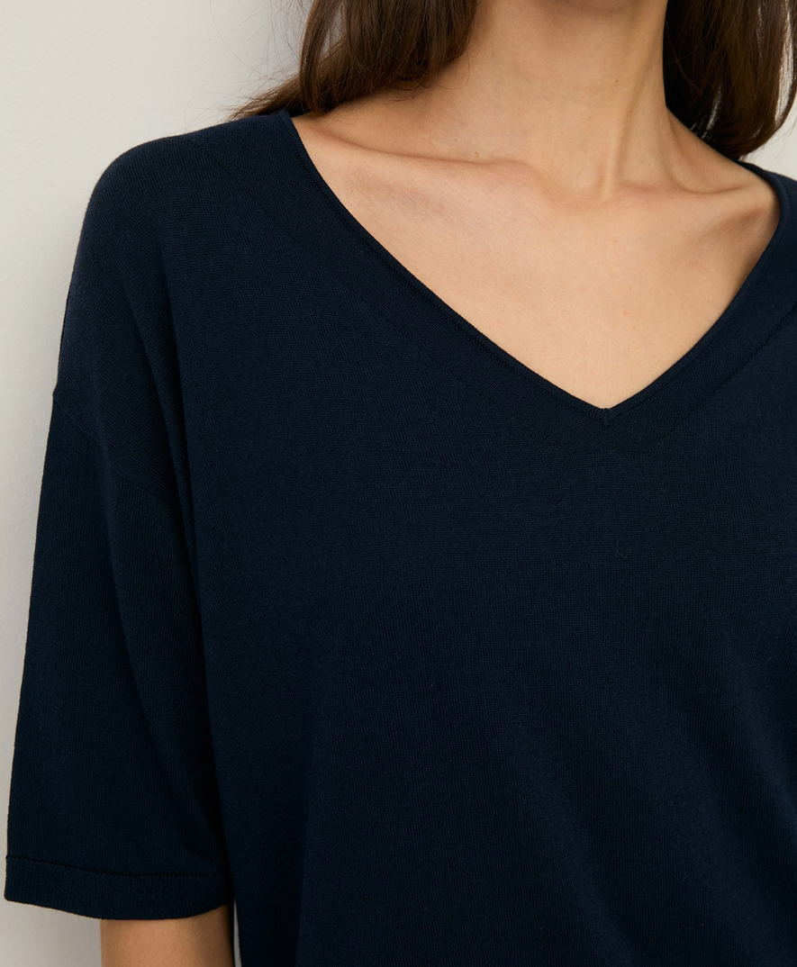 Yerse - Kurzärmliger Pullover mit V-Ausschnitt