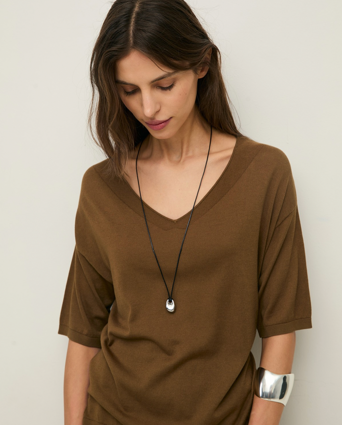 Yerse - Kurzärmliger Pullover mit V-Ausschnitt