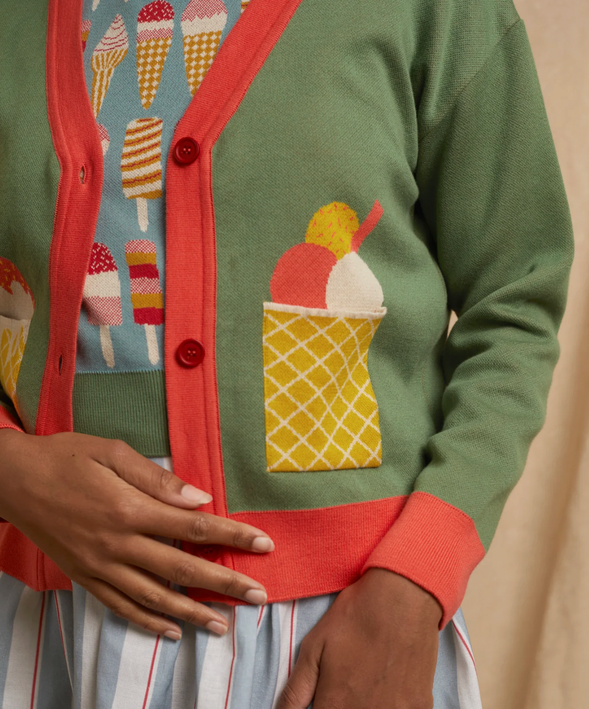 PALAVA - Cardigan George Green Ice Cream