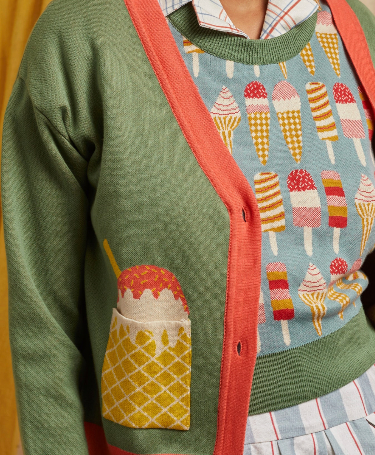 PALAVA - Cardigan George Green Ice Cream