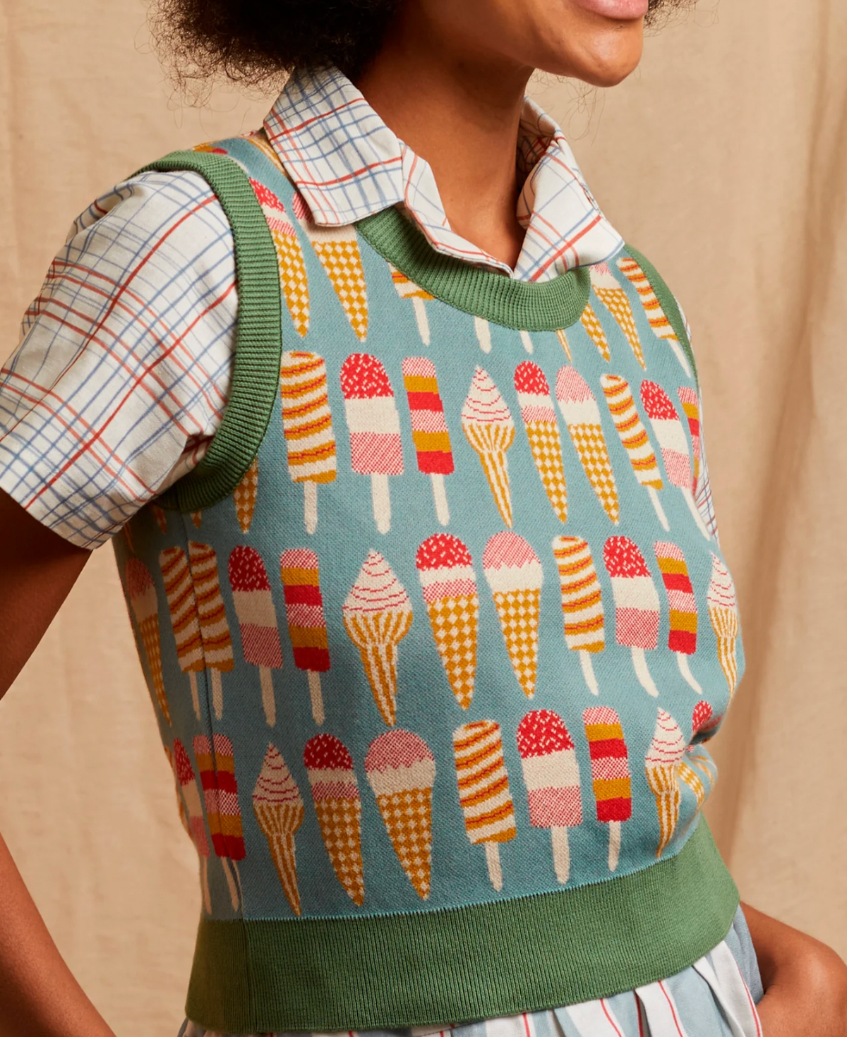 PALAVA - Shirley Teal Ice Cream Tank Top