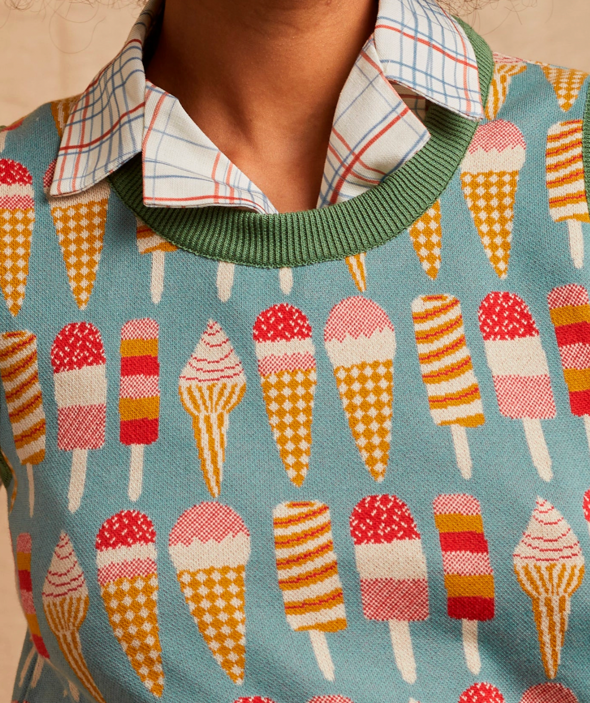 PALAVA - Shirley Teal Ice Cream Tank Top