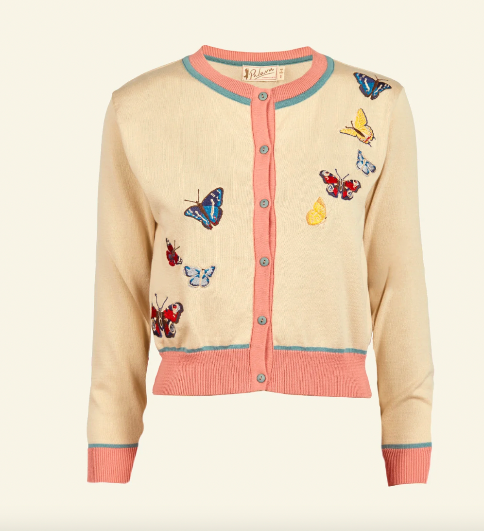 PALAVA - Cardigan Vera Cream Butterflies