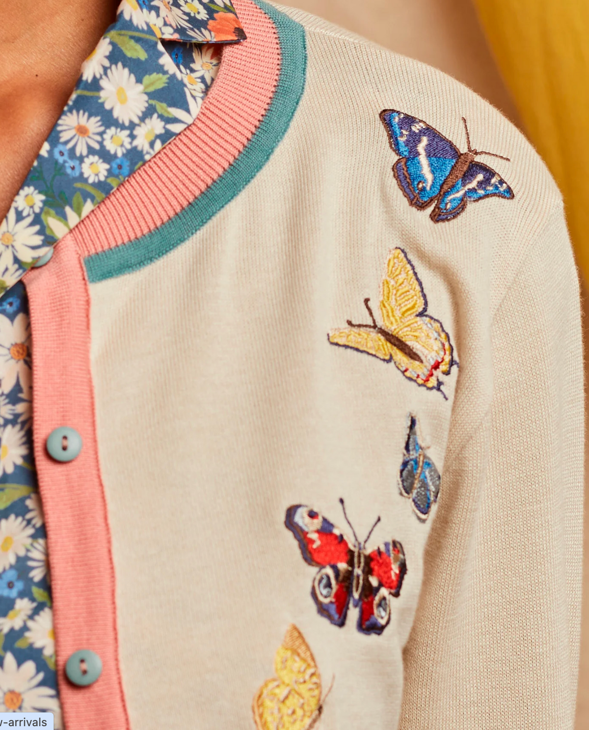 PALAVA - Cardigan Vera Cream Butterflies