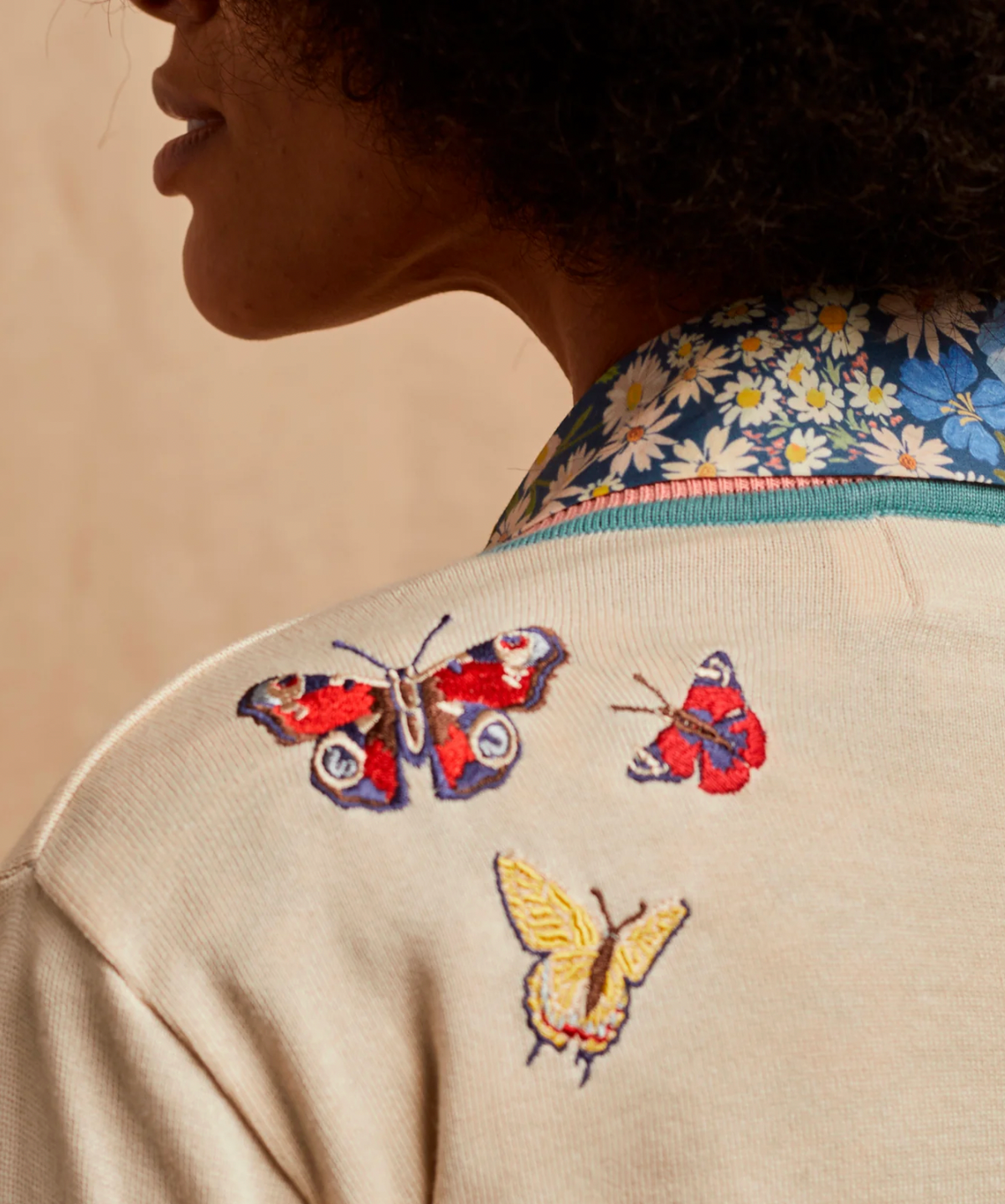 PALAVA - Cardigan Vera Cream Butterflies