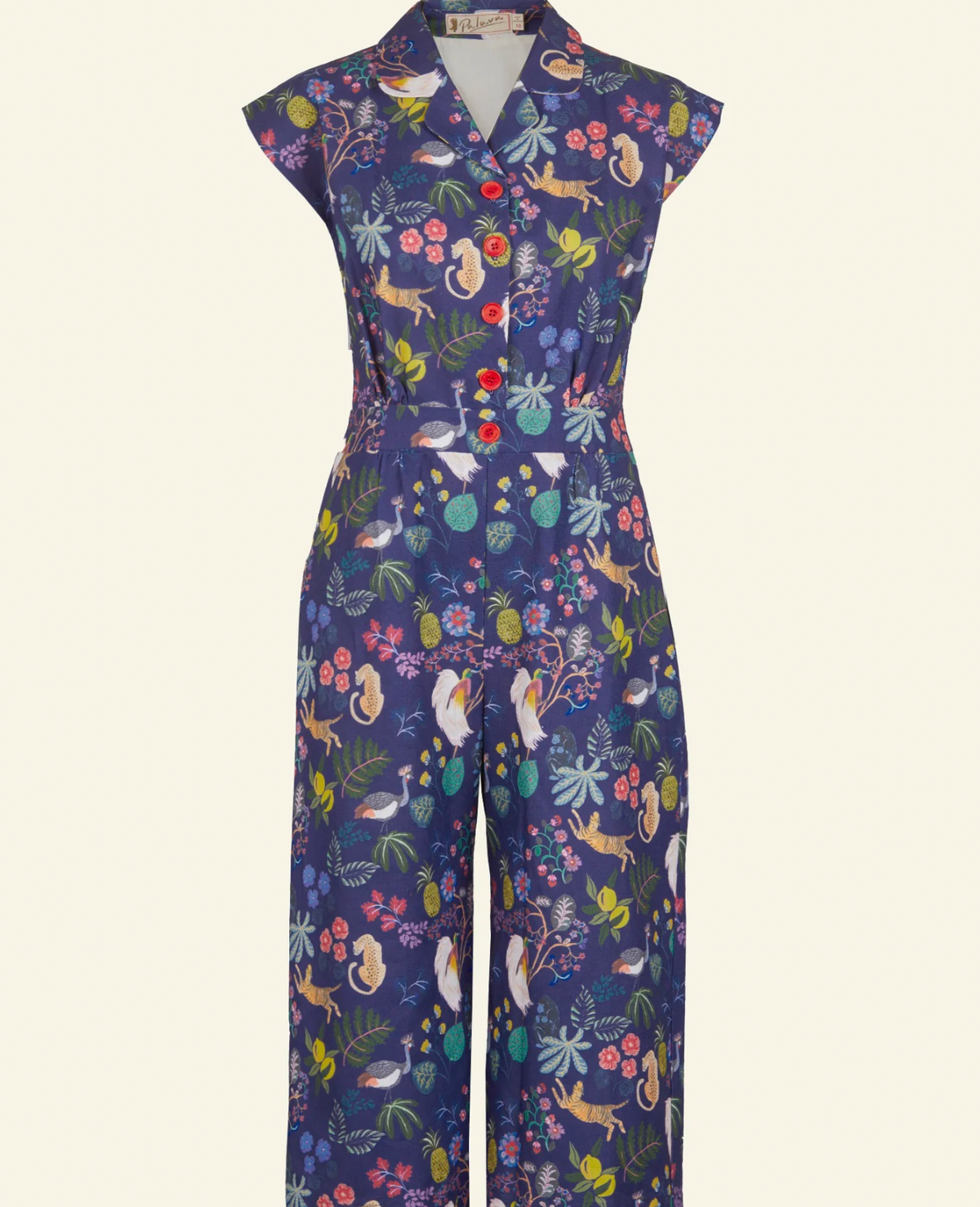 PALAVA - Francesca Jumpsuit Navy Paradise Garden