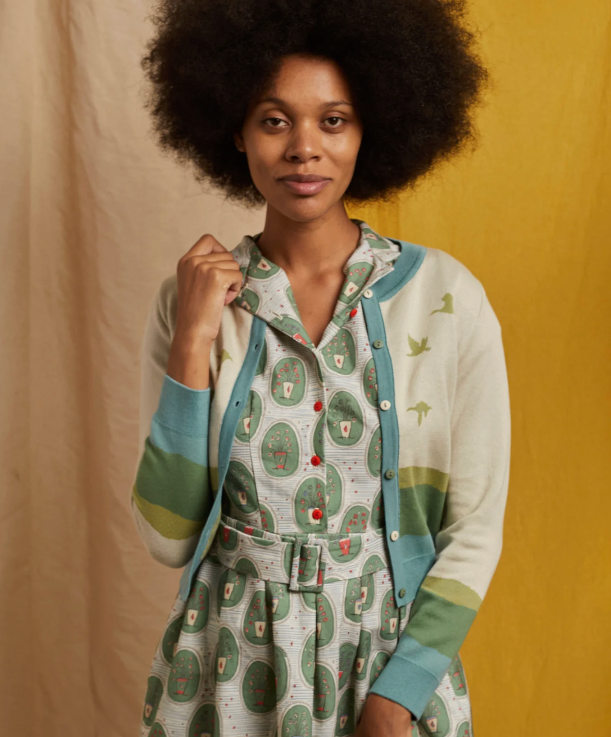 PALAVA - Cardigan Vera Cream Flying Geese