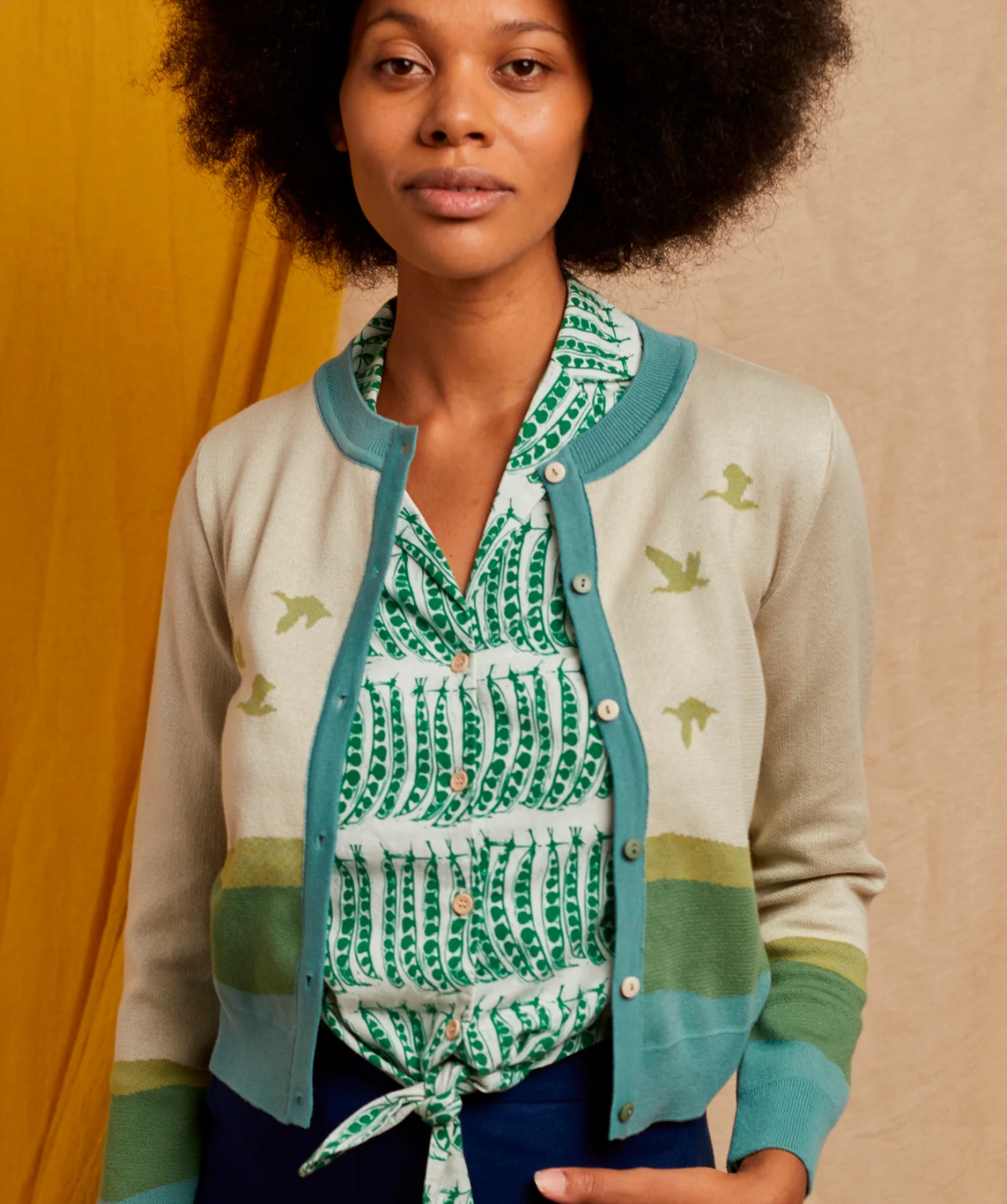 PALAVA - Cardigan Vera Cream Flying Geese