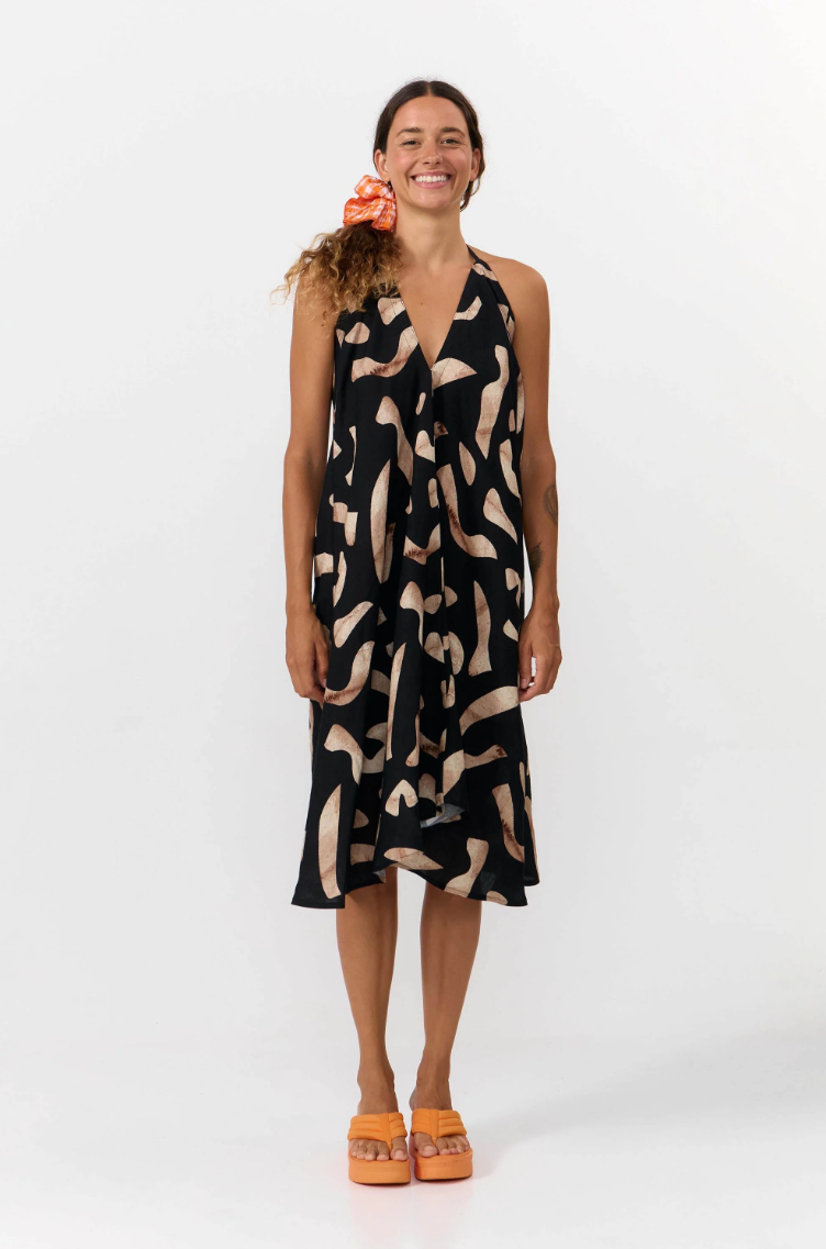 Suite 13 - Kleid Multiposition Short Viskose Leinen Print Stones