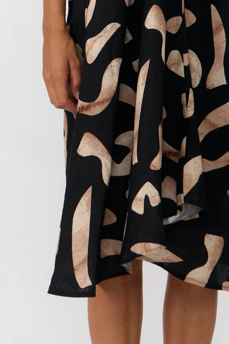 Suite 13 - Kleid Multiposition Short Viskose Leinen Print Stones