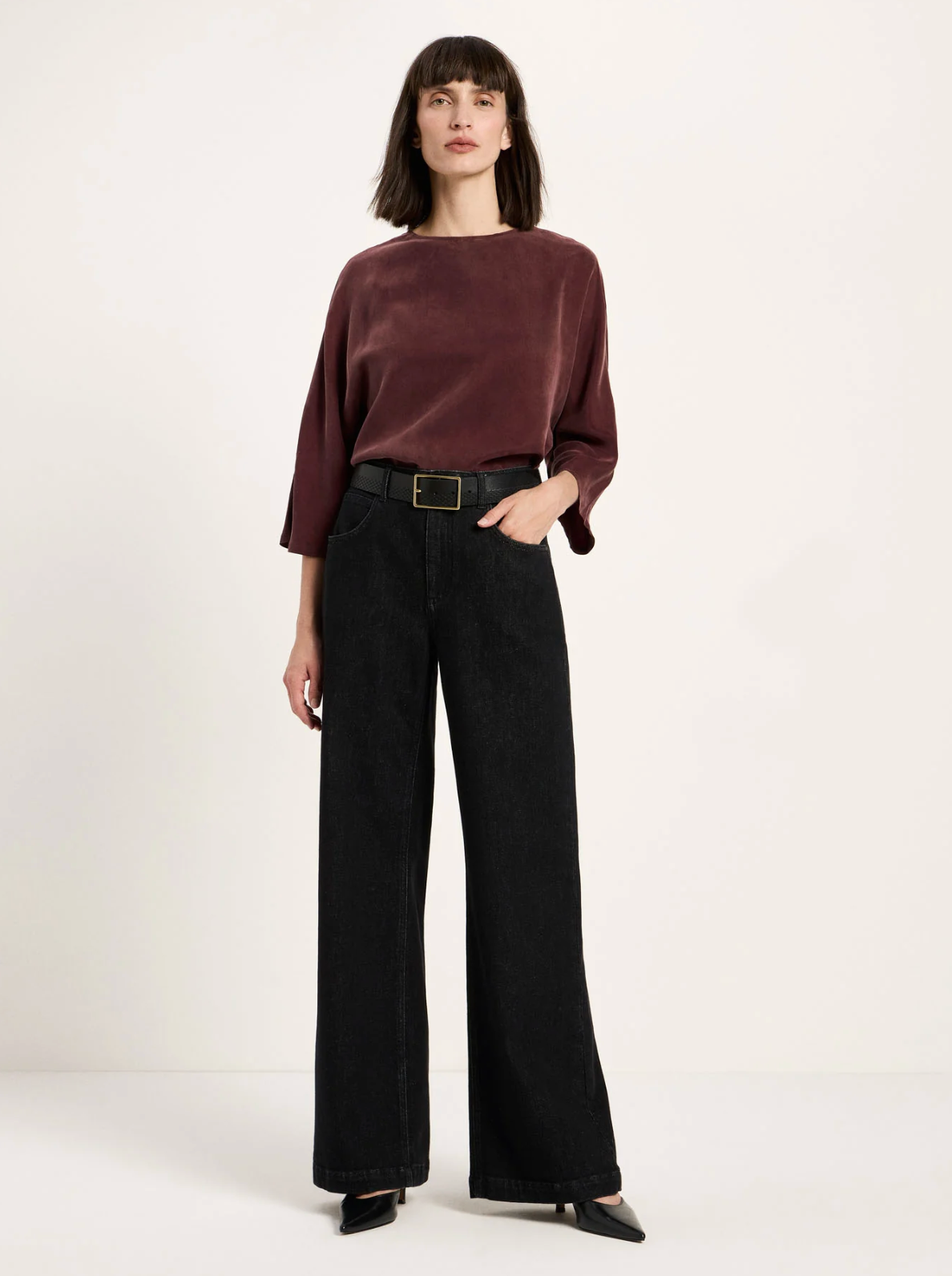 Lanius - 3/4 Arm Bluse aus Cupro