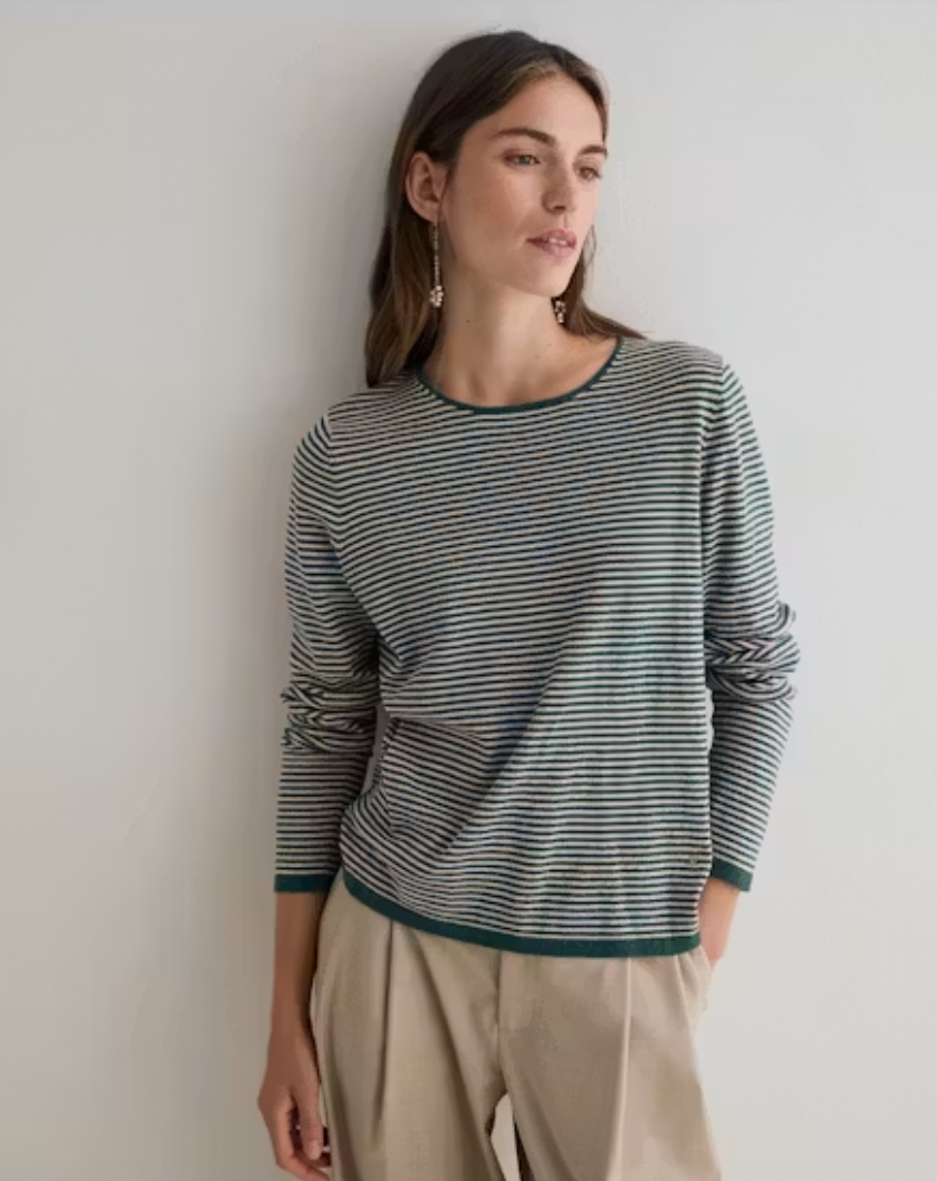 Yerse - Baumwollpullover mit Steifen