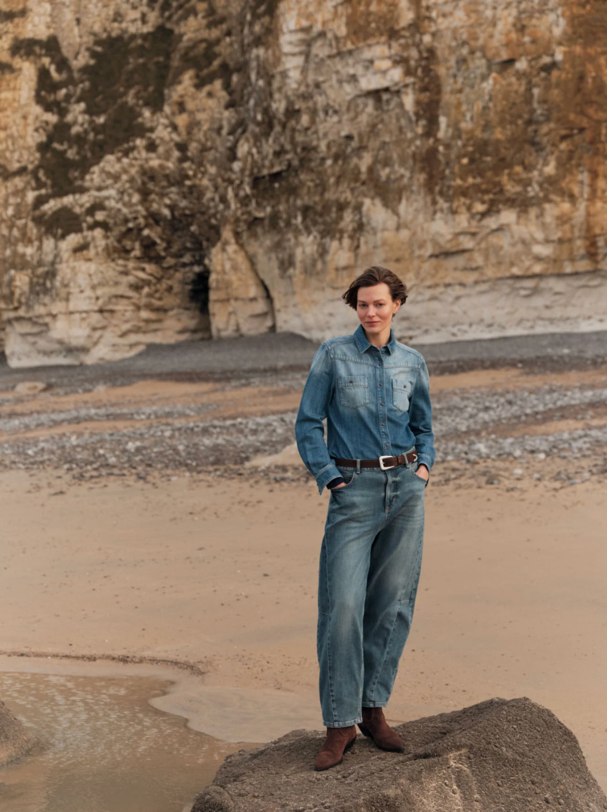 Lanius - Jeansbluse GOTS