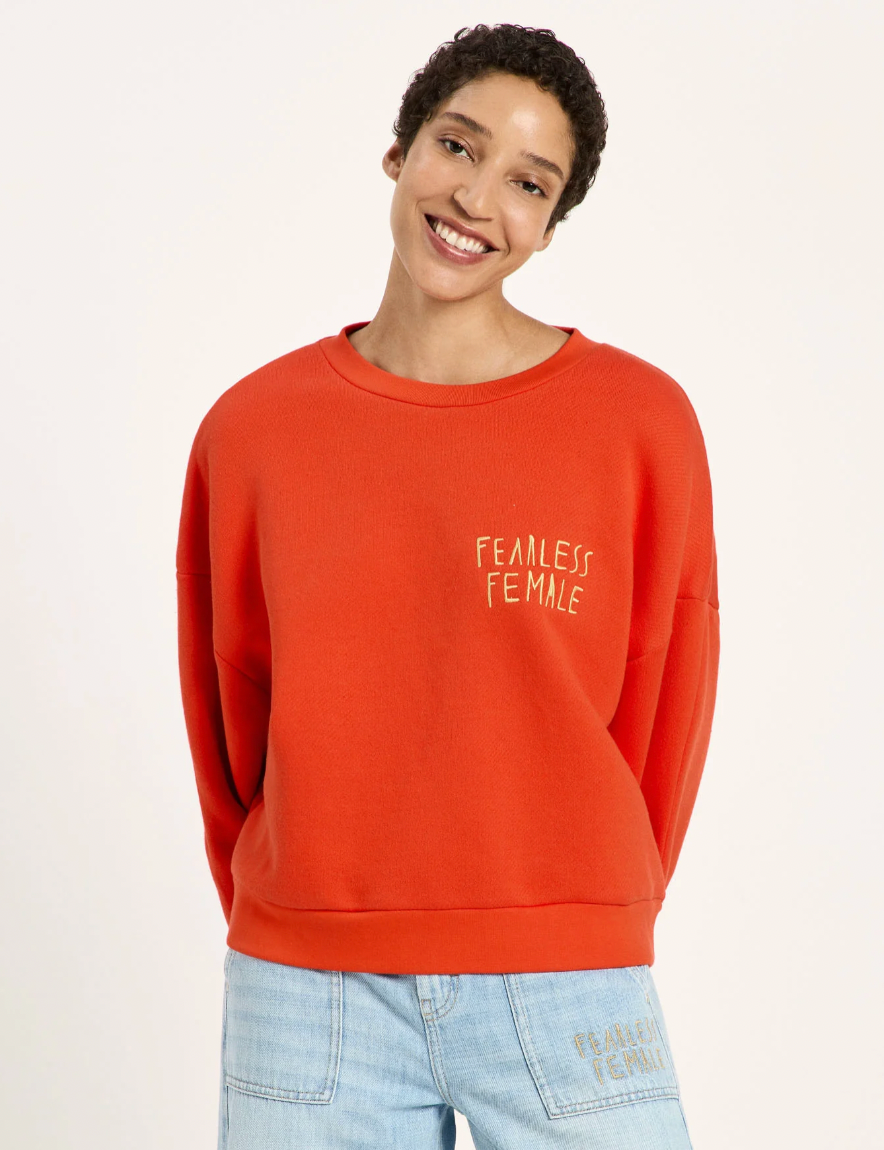 Lanius - Statementsweatshirt "Fearless Female" GOTS