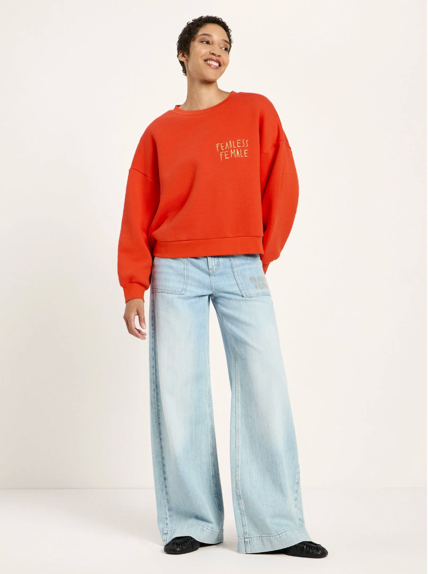 Lanius - Statementsweatshirt "Fearless Female" GOTS