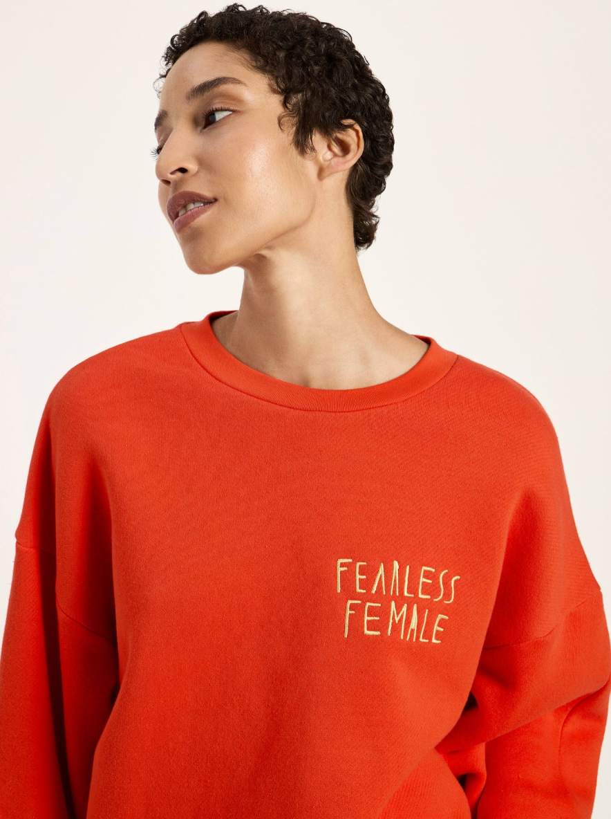 Lanius - Statementsweatshirt "Fearless Female" GOTS