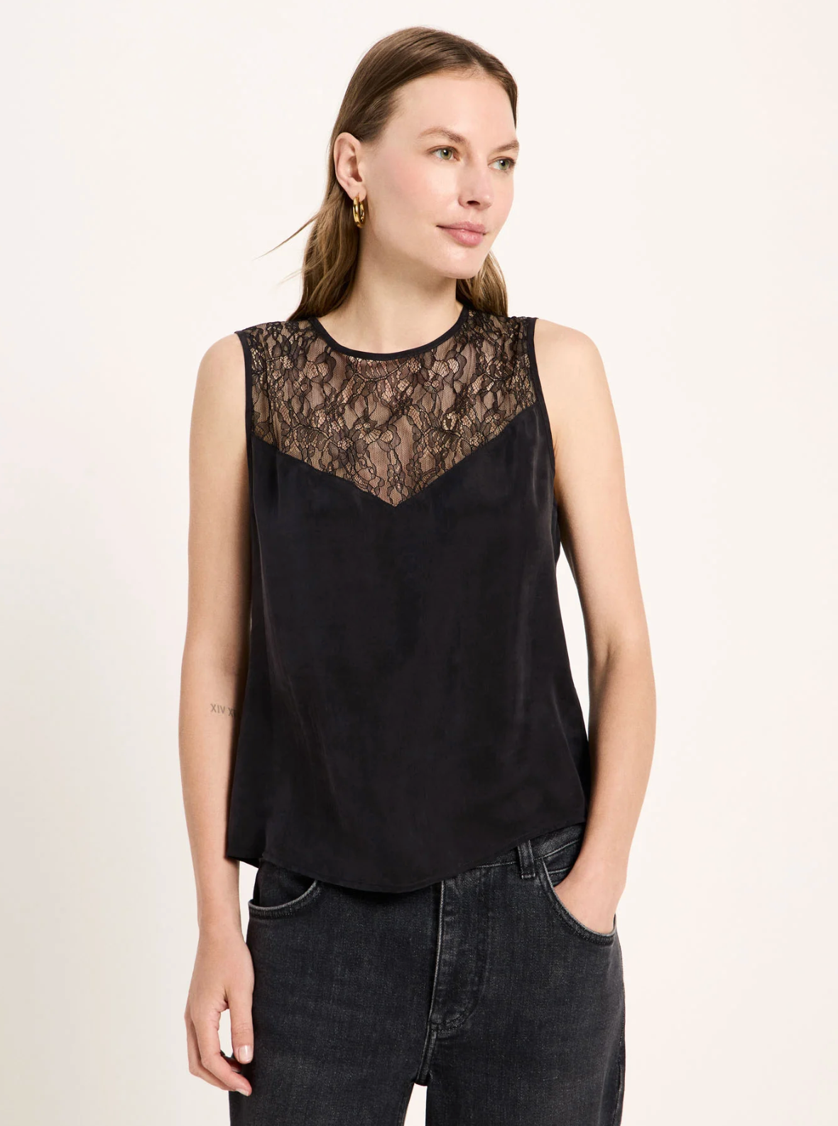 Lanius - Spitzentop aus Cupro