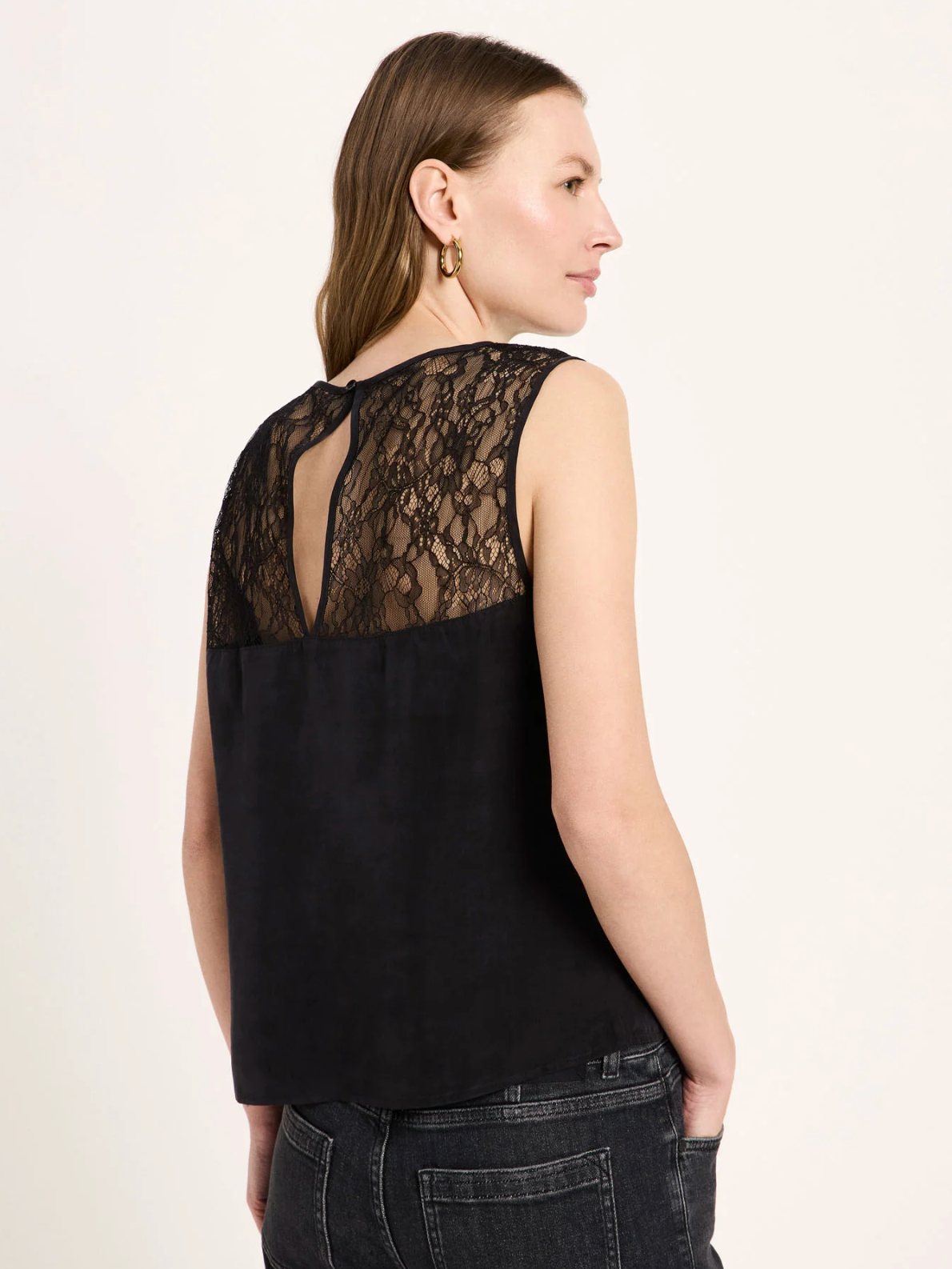 Lanius - Spitzentop aus Cupro