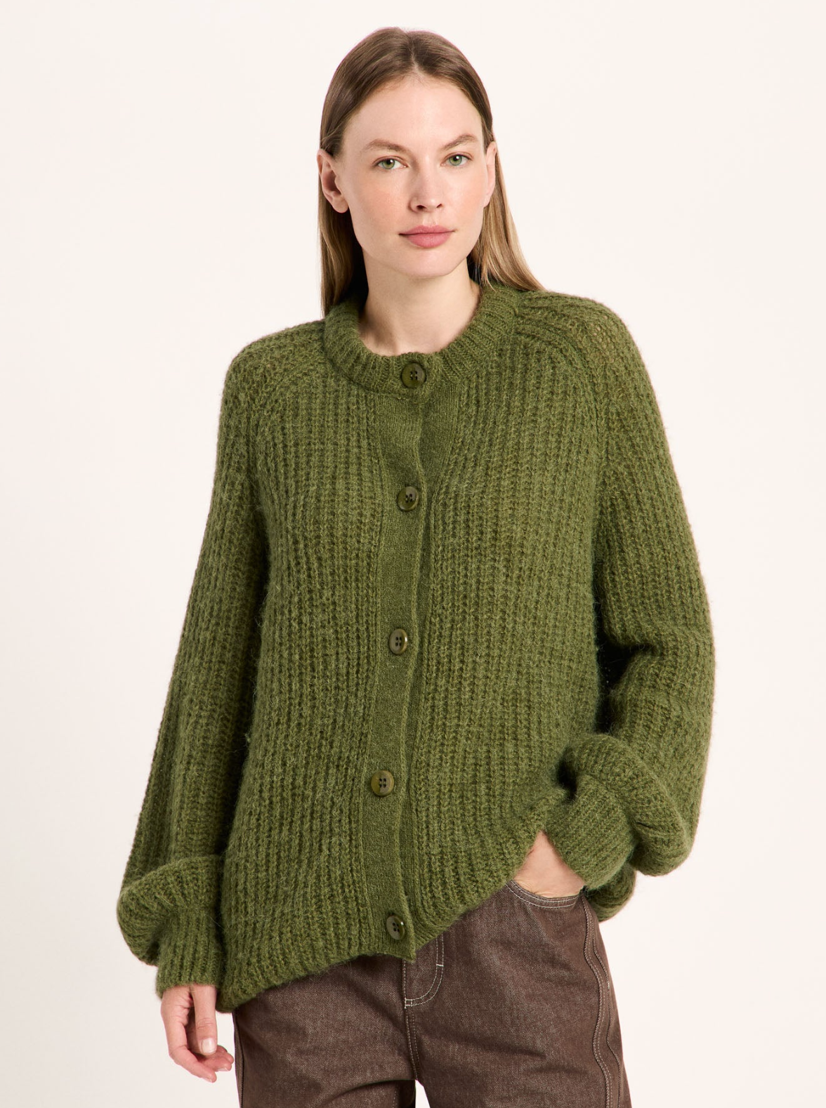 Lanius - Strickjacke aus Schurwolle und Alpaka