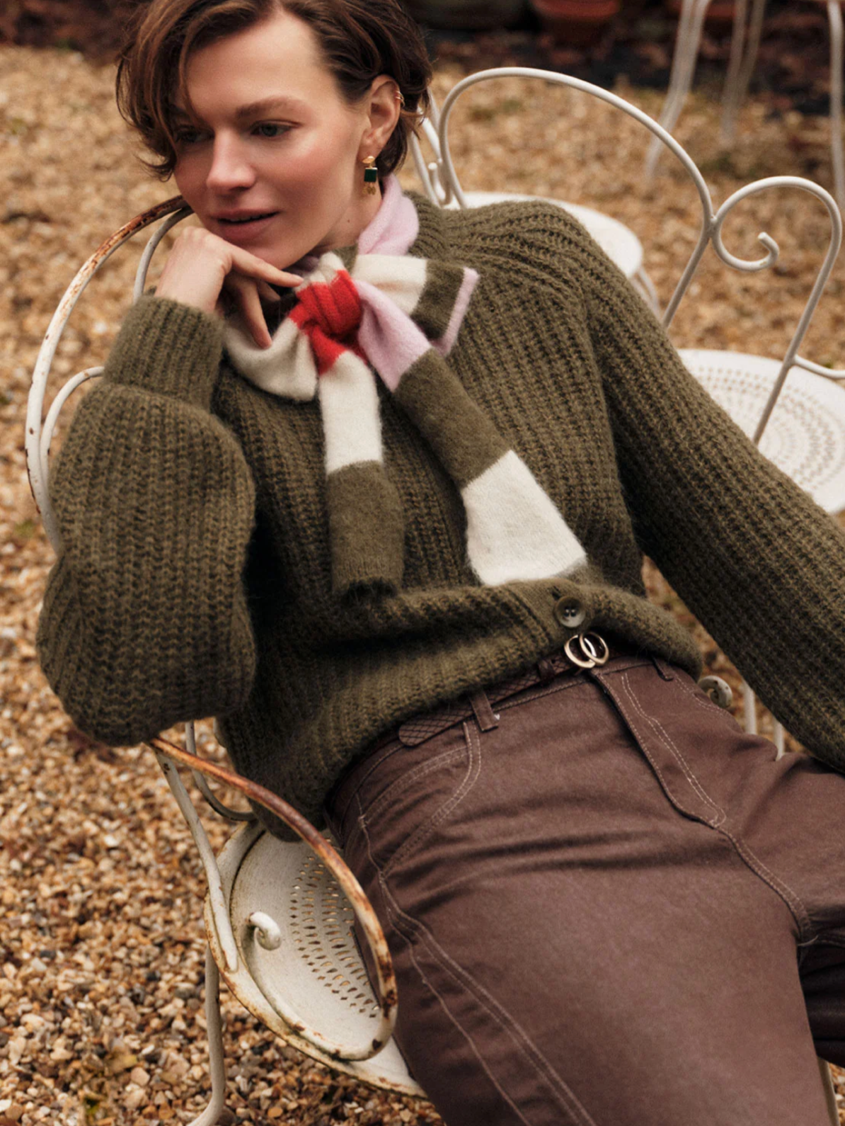 Lanius - Strickjacke aus Schurwolle und Alpaka