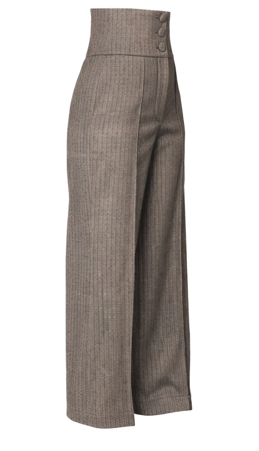 Femkit - Hose Bonny Fischgrät-Mocha