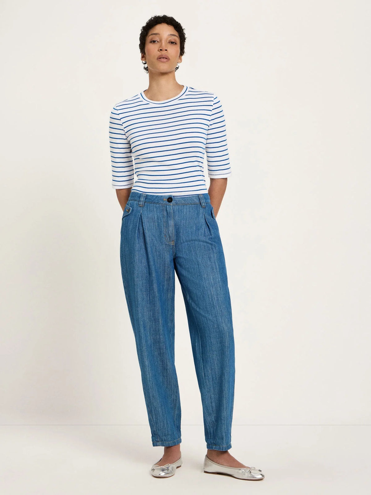 Lanius - Jeans mit Bundfalte GOTS